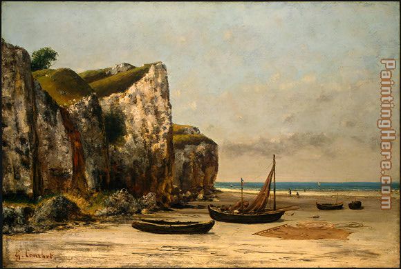 Plage de Normandie painting - Gustave Courbet Plage de Normandie art painting